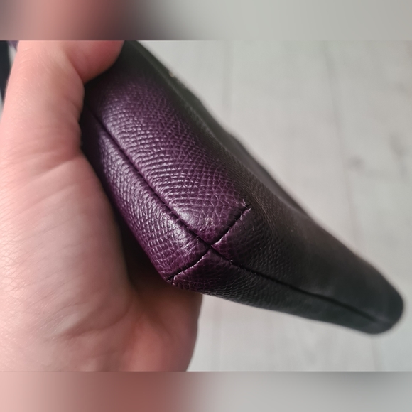 COACH KITT CROSSGRAIN LEATHER CROSSBODY SWING BAG PURPLE OXBLOOD SILVER HARDWARE - Picture 12 of 16